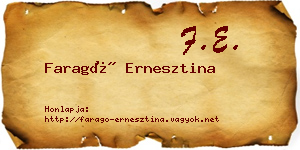 Faragó Ernesztina névjegykártya