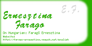 ernesztina farago business card