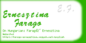 ernesztina farago business card